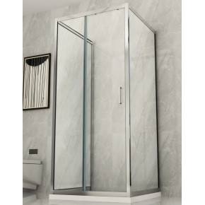 Box Doccia tre 3 Lati 6 mm 2 Ante fisse 1 Porta Scorrevole Cristallo Trasparente | BricoShop24 2