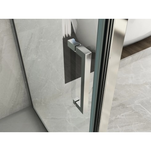Box Doccia tre 3 Lati 6 mm 2 Ante fisse 1 Porta Scorrevole in Cristallo Opaco | BricoShop24