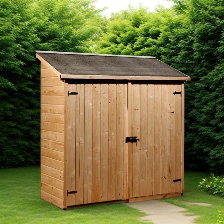 Casetta Armadio in Legno per Attrezzi Giardino Addossata | BricoShop24