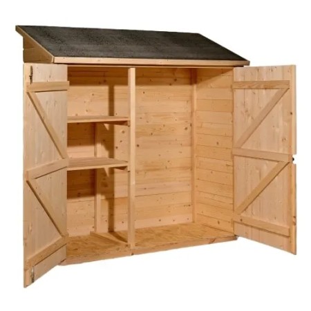 Casetta Armadio in Legno per Attrezzi Giardino Addossata | BricoShop24