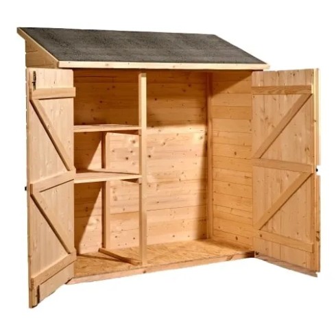 Casetta Armadio in Legno per Attrezzi Giardino Addossata | BricoShop24