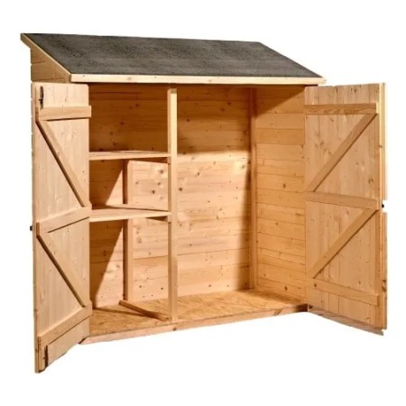 Casetta Armadio in Legno per Attrezzi Giardino Addossata | BricoShop24