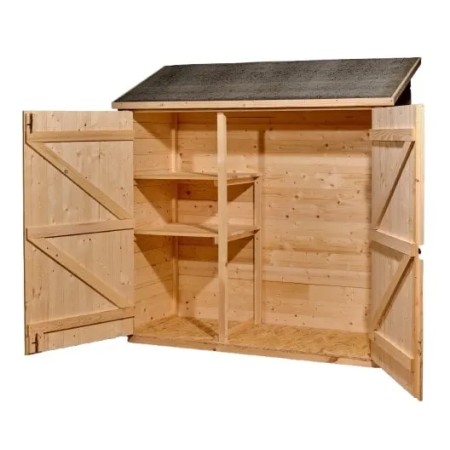Casetta Armadio in Legno per Attrezzi Giardino Addossata | BricoShop24