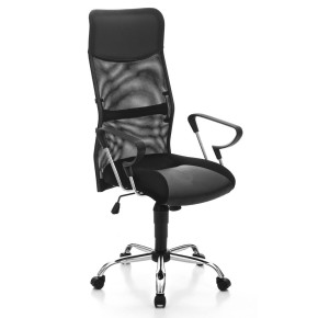 Poltrona Sedia per Ufficio Scrivania Nera con Ruote Presidenziale Ergonomica Pc