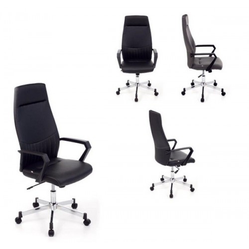 Poltrona Sedia da Ufficio Scrivania Ergonomica in Ecopelle con Braccioli Rotelle