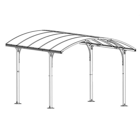Carport in Alluminio 3x4.8 metri Policarbonato Gazebo Posto Auto Capanno Tettoia | BricoShop24