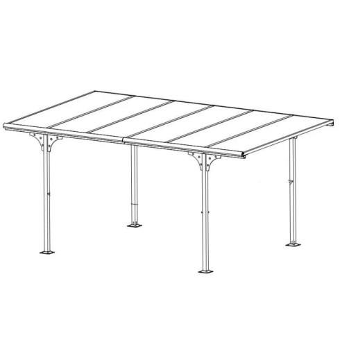 Tettoia in Alluminio 3x5 metri Carport Policarbonato Gazebo Posto Auto