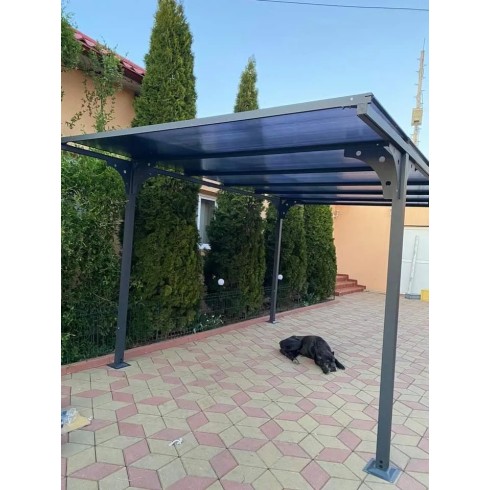 Tettoia in Alluminio 3x5 metri Carport Policarbonato Gazebo Posto Auto
