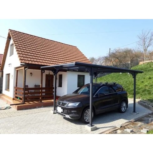 Tettoia in Alluminio 3x5 metri Carport Policarbonato Gazebo Posto Auto