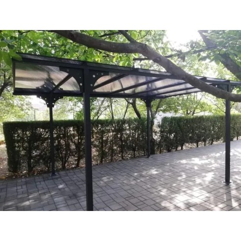 Tettoia in Alluminio 3x5 metri Carport Policarbonato Gazebo Posto Auto