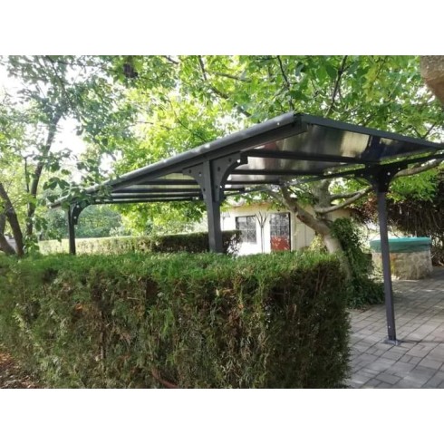 Tettoia in Alluminio 3x5 metri Carport Policarbonato Gazebo Posto Auto