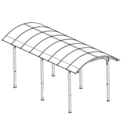 Carport in Alluminio 3.6x7.6 mt Policarbonato Posto Auto Tettoia Camper Furgoni | BricoShop24
