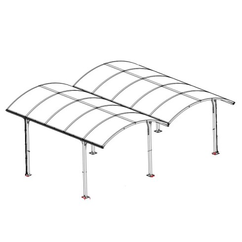 Carport in Alluminio 6x5 metri Policarbonato Gazebo Posto Auto Capanno Tettoia | BricoShop24