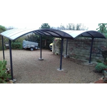 Carport in Alluminio 6x5 metri Policarbonato Gazebo Posto Auto Capanno Tettoia | BricoShop24