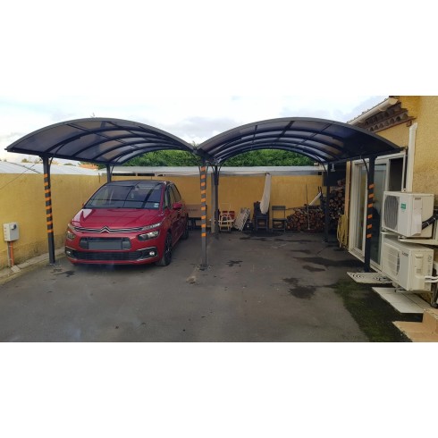 Carport in Alluminio 6x5 metri Policarbonato Gazebo Posto Auto Capanno Tettoia | BricoShop24