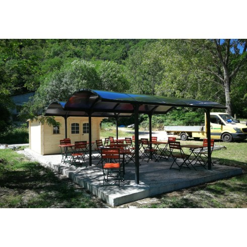 Carport in Alluminio 6x5 metri Policarbonato Gazebo Posto Auto Capanno Tettoia | BricoShop24