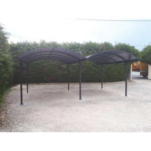 Carport in Alluminio 6x5 metri Policarbonato Gazebo Posto Auto Capanno Tettoia | BricoShop24