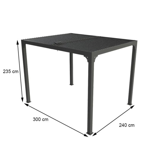 Pergola Bioclimatica 3x2.4 in Alluminio Gazebo Pergolato | BricoShop24
