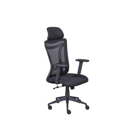 Sedia da Ufficio Nera in Rete Ergonomica con Ruote