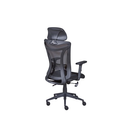 Sedia da Ufficio Nera in Rete Ergonomica con Ruote