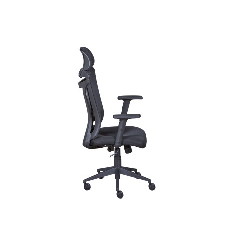 Sedia da Ufficio Nera in Rete Ergonomica con Ruote