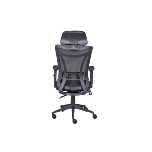 Sedia da Ufficio Nera in Rete Ergonomica con Ruote