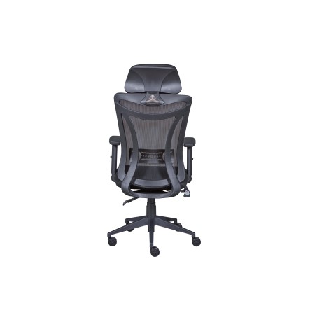 Sedia da Ufficio Nera in Rete Ergonomica con Ruote