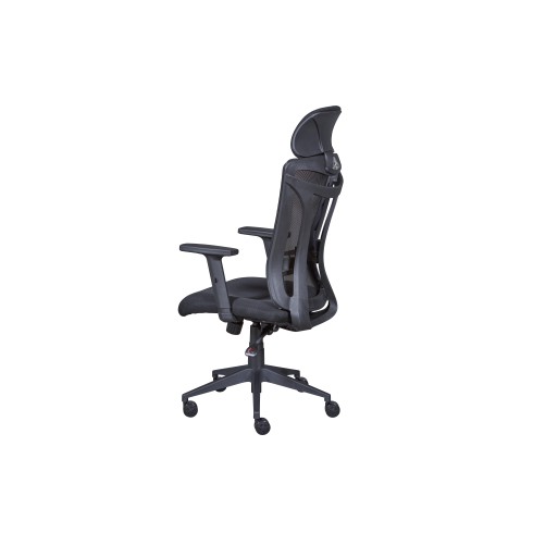 Sedia da Ufficio Nera in Rete Ergonomica con Ruote