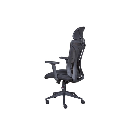 Sedia da Ufficio Nera in Rete Ergonomica con Ruote