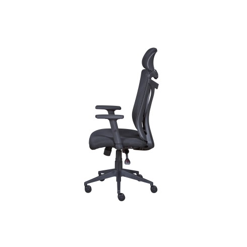 Sedia da Ufficio Nera in Rete Ergonomica con Ruote