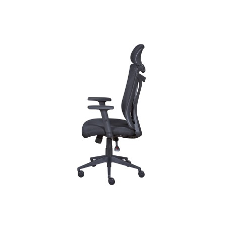 Sedia da Ufficio Nera in Rete Ergonomica con Ruote