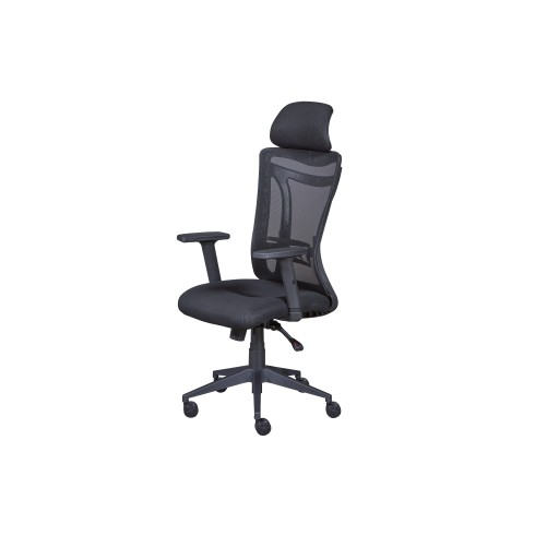Sedia da Ufficio Nera in Rete Ergonomica con Ruote