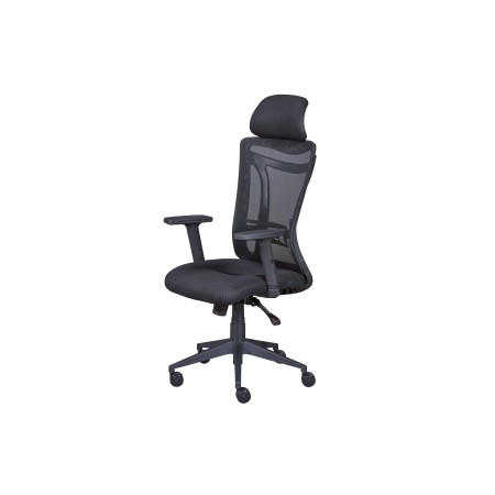 Sedia da Ufficio Nera in Rete Ergonomica con Ruote