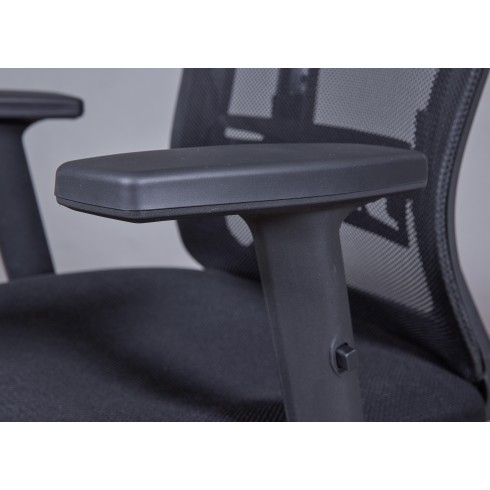 Sedia da Ufficio Nera in Rete Ergonomica con Ruote