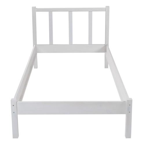 Letto Singolo da Cameretta 90x200 senza Doghe Bianco