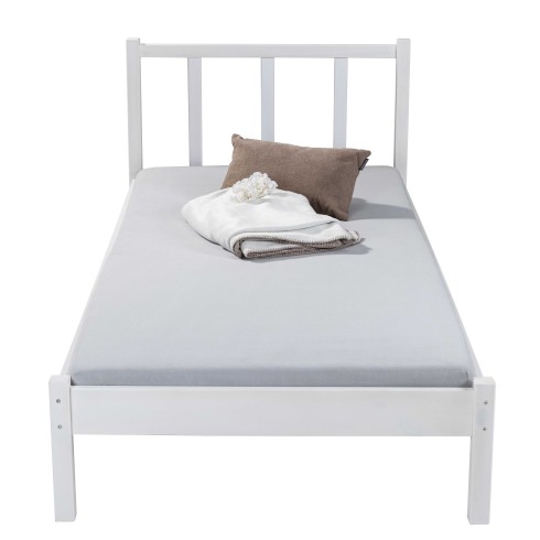 Letto Singolo da Cameretta 90x200 senza Doghe Bianco
