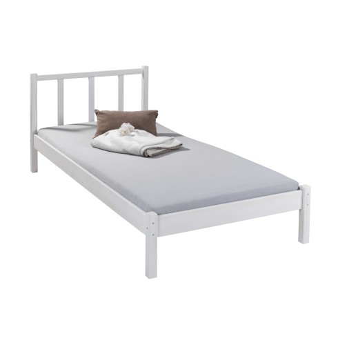 Letto Singolo da Cameretta 90x200 senza Doghe Bianco
