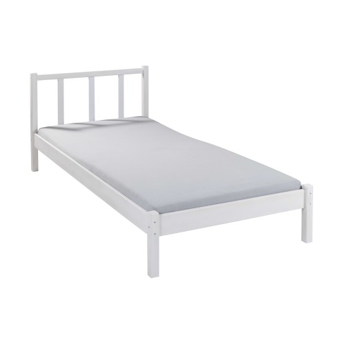 Letto Singolo da Cameretta 90x200 senza Doghe Bianco
