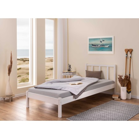 Letto Singolo da Cameretta 90x200 senza Doghe Bianco