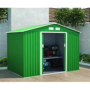 Casetta da Giardino in Lamiera 277x195x203 cm Box Porta Attrezzi