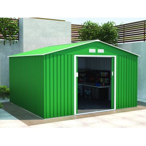 Casetta da Giardino in Lamiera 341x322x211 cm Box Porta Attrezzi 2