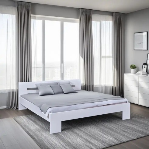 Struttura Letto Matrimoniale 180x200 cm Bianco senza Doghe