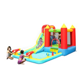 Gioco Castello Gonfiabile Acquatico per Bambini Con Blaster