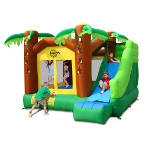 Gioco Castello Gonfiabile Giungla per Bambini Con Parete Arrampicata 2