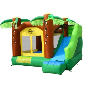 Gioco Castello Gonfiabile Giungla per Bambini Con Parete Arrampicata