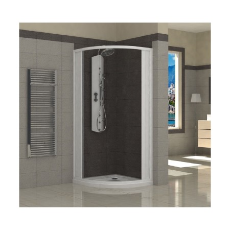 Outlet Box Doccia Semicircolare Tondo a Soffietto Angolo 75x75 cm