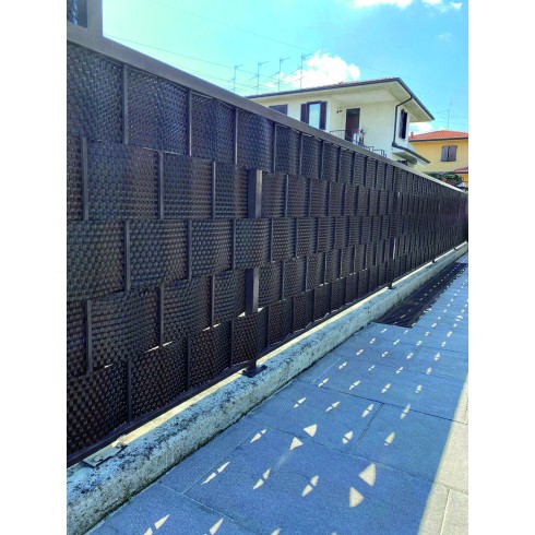 Striscia Frangivista per Recinzione in Rattan 19x204 cm Marrone