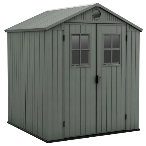 Casetta da Giardino 190x183x221 cm EVOTECH Effetto Legno con Finestre