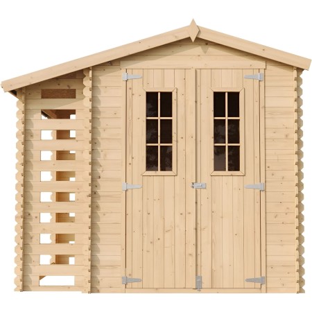 Casetta con Vano per Legnaia Laterale Box in Legno Timbela a Pannelli