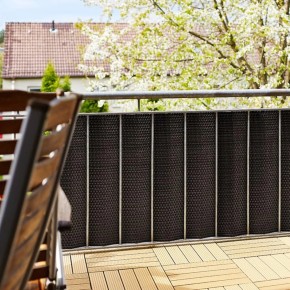 Striscia Frangivista per Recinzione in Rattan 90x300 cm Marrone 2